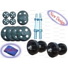 10 KG ADJUSTABLE RUBBER DUMBELLS SETS STEARING CUT RUBBERS PLATES 5 KG X 1 PAIR